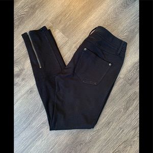 Express Ponte Leggings Ankle Zippers Black Small